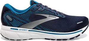 Brooks Mens Ghost 14 Neutral Shoes Width (D)- Navy/Stellar/White