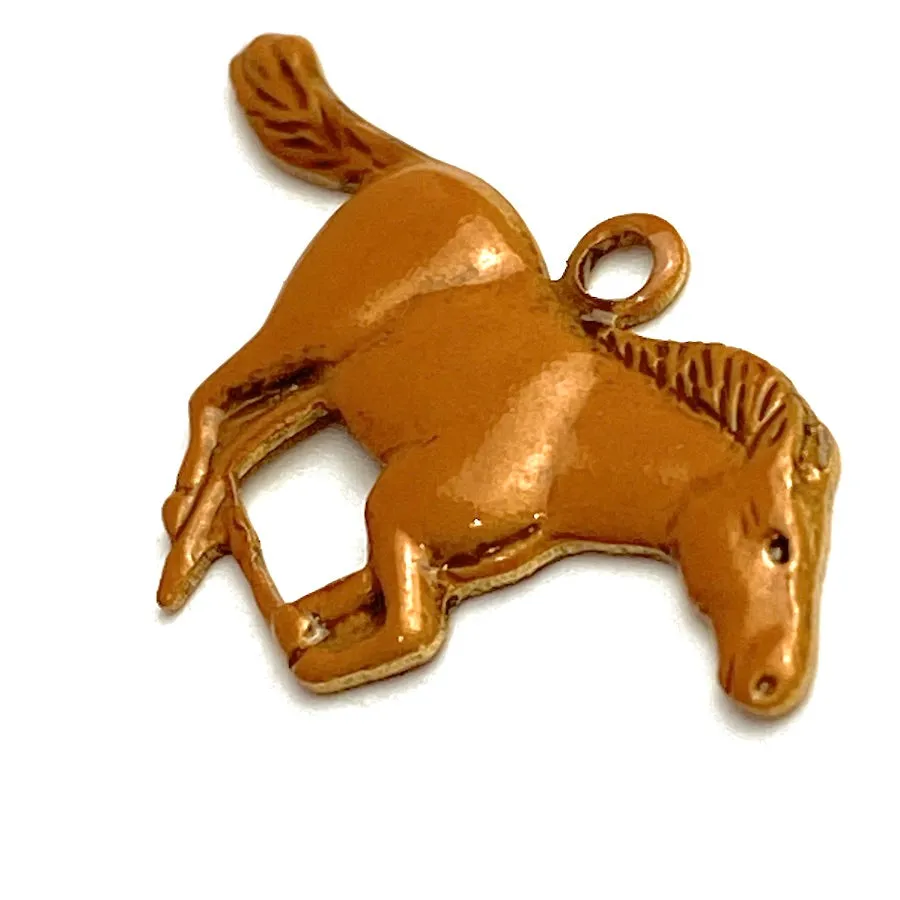 Brown Horse Running CHARM 7/8" by Susan Clarke Originals  #SC-984