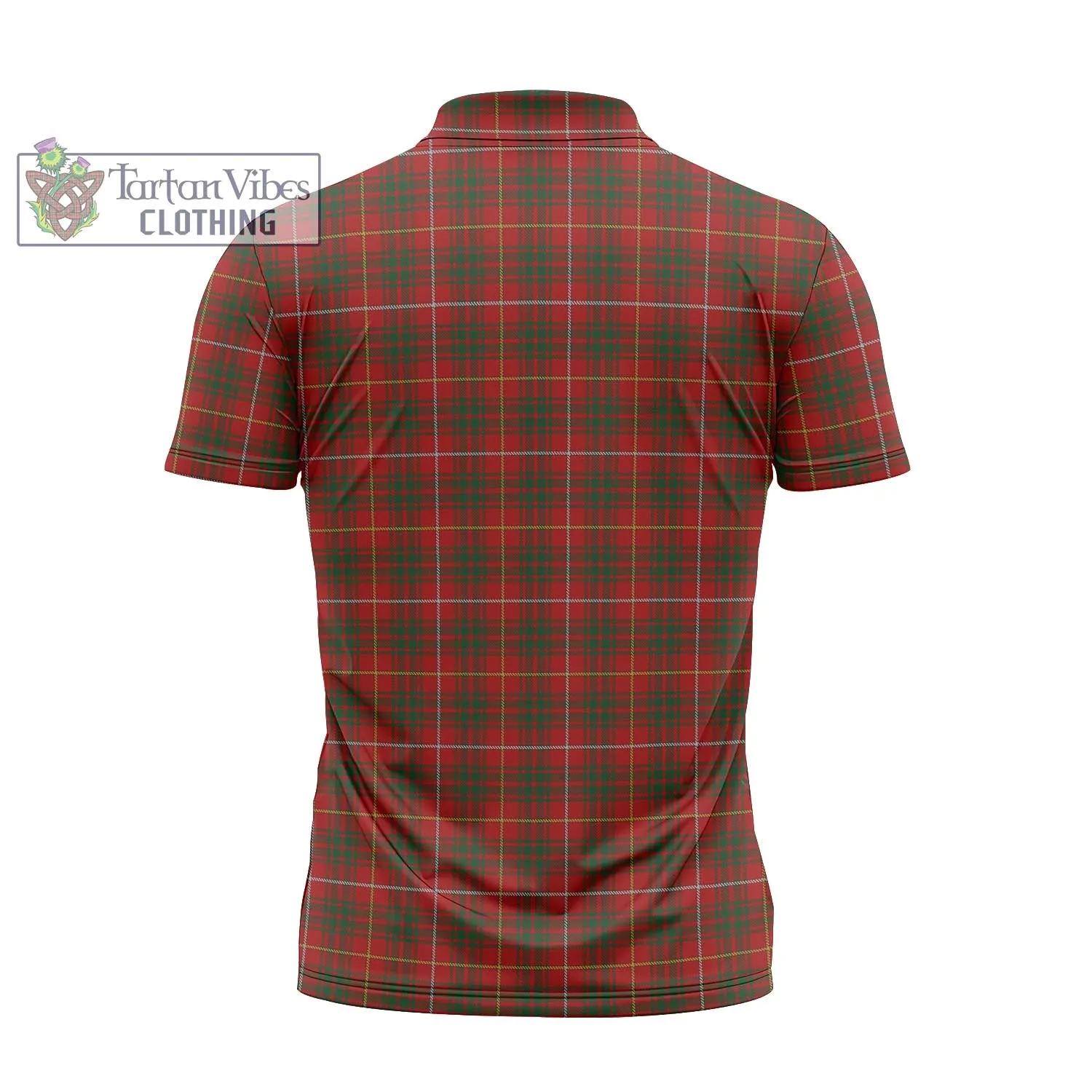 Bruce Tartan Zipper Polo Shirt with Family Crest