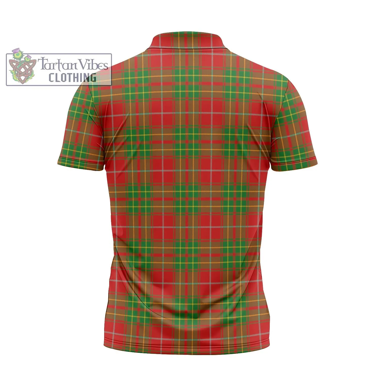 Burnett Tartan Zipper Polo Shirt with Family Crest