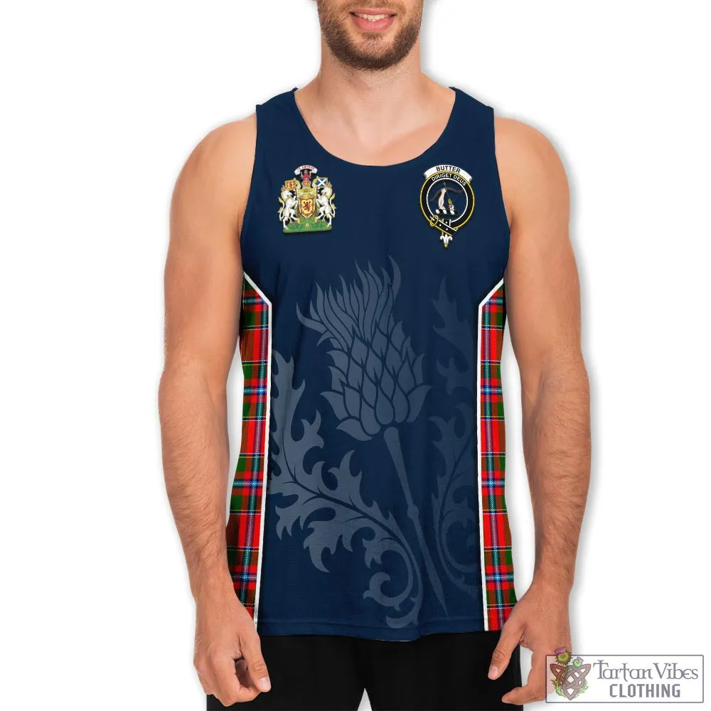 Butter Tartan Men's Tanks Top with Family Crest and Scottish Thistle Vibes Sport Style