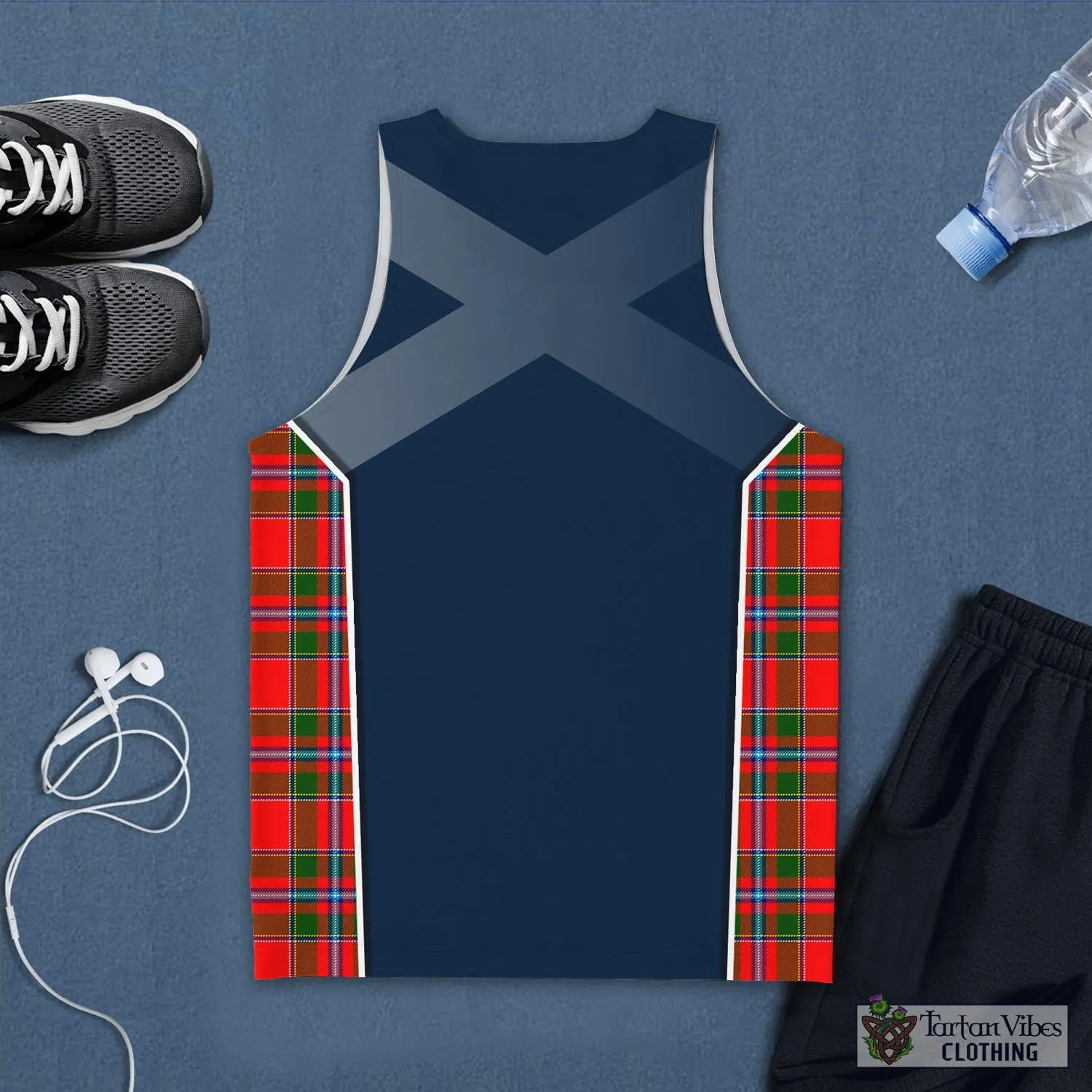 Butter Tartan Men's Tanks Top with Family Crest and Scottish Thistle Vibes Sport Style