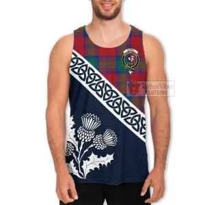 Byres (Byses) Tartan Men's Tank Top Featuring Thistle and Scotland Map