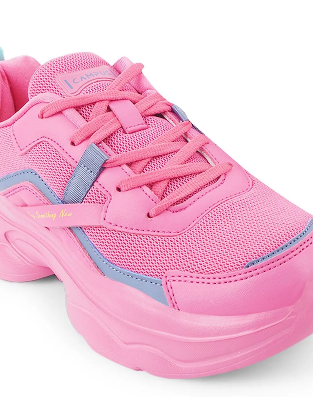 Campus Women Pink Mesh Running Lace Up Shoes