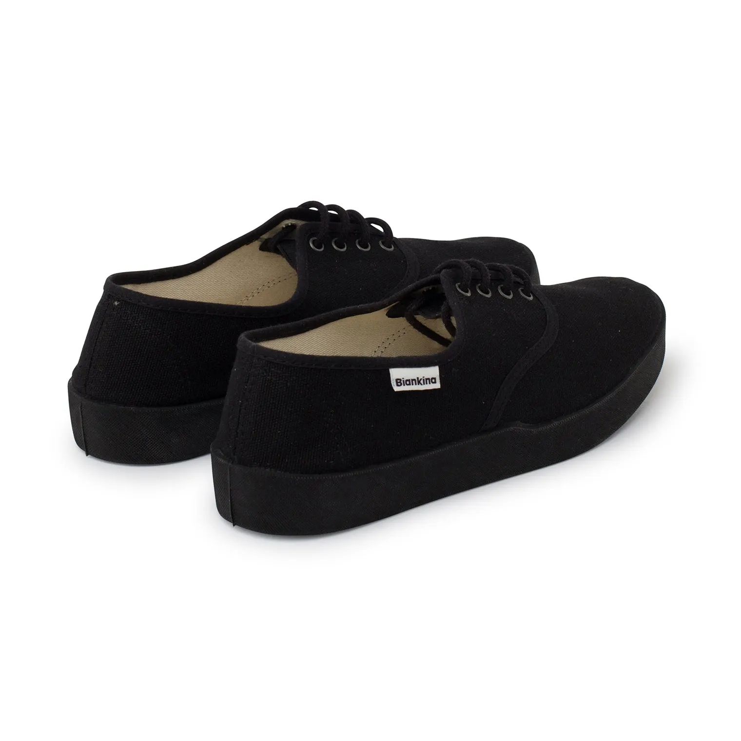 Capri Organic Cotton Canvas Plimsoll Sneakers - Black