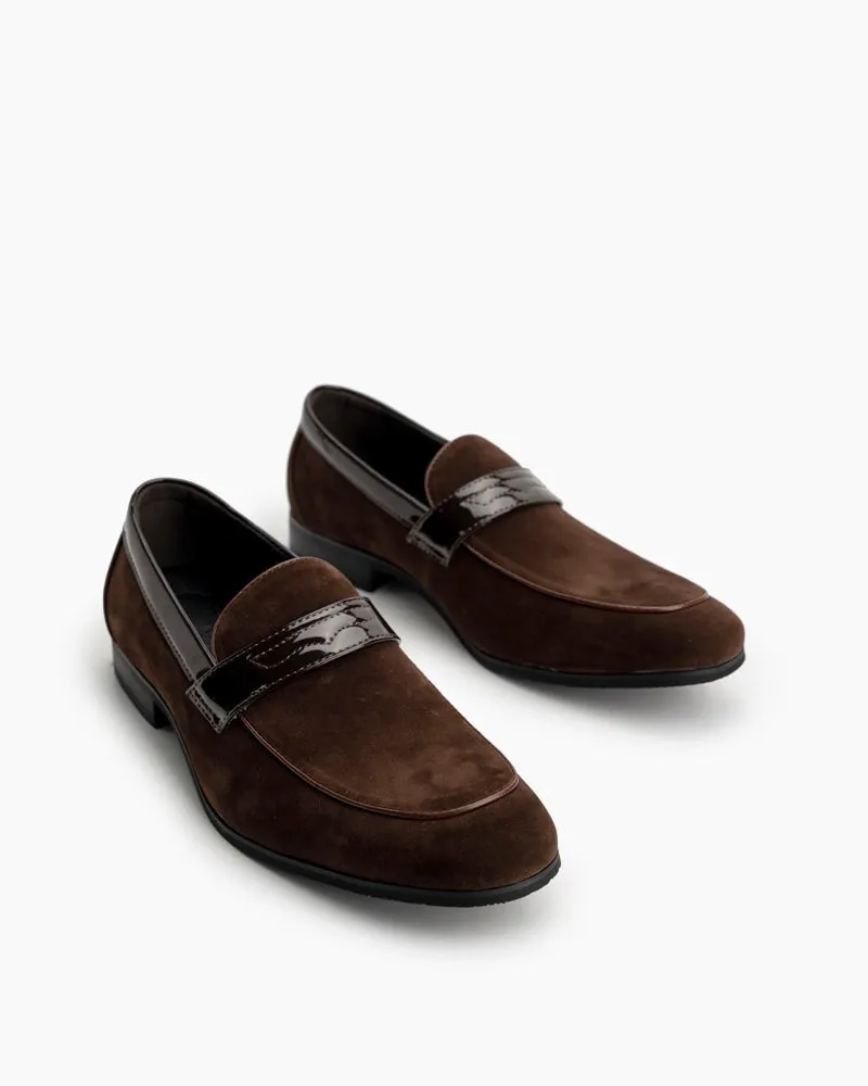 (Clean Up - US 9) Men's Casual Suede Leather Slip On Penny Loafers