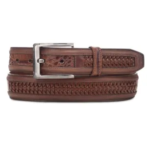 Cuadra Caiman Crocodile Fuscus Belly Exotic Western Leather Belt - BC095