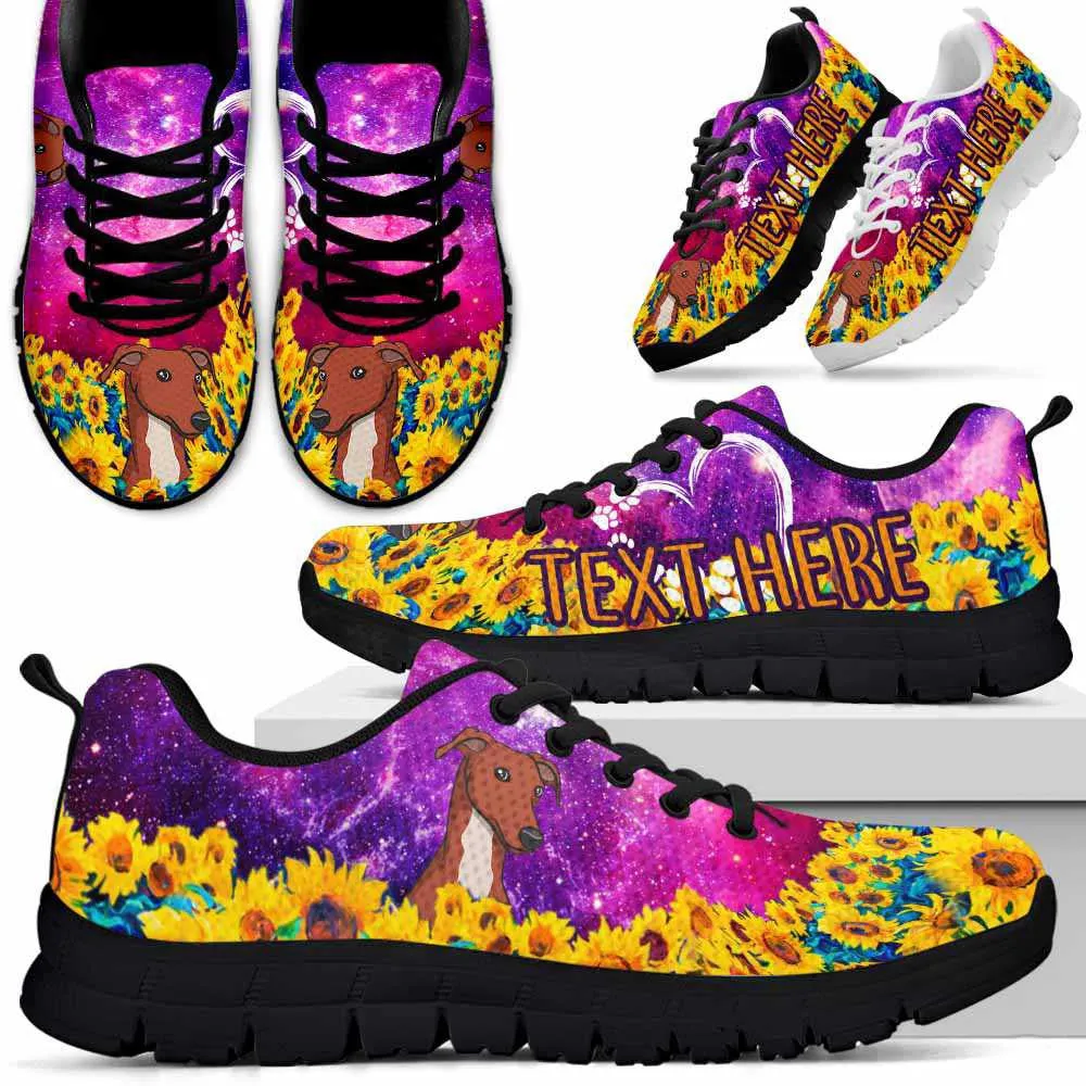 Custom Name Greyhound Sneaker, Greyhound Sunflower Galaxy Sneakers Running Shoes, Best Running Shoes