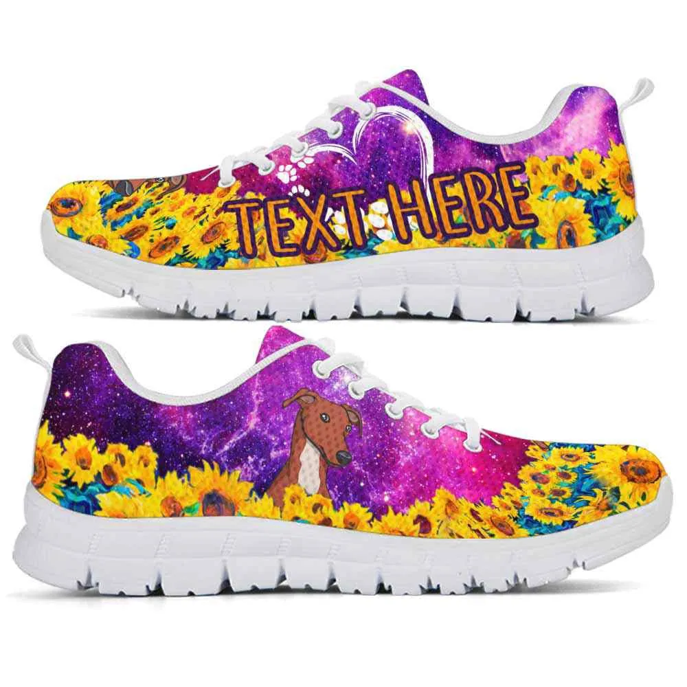 Custom Name Greyhound Sneaker, Greyhound Sunflower Galaxy Sneakers Running Shoes, Best Running Shoes