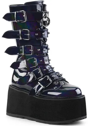 DAMNED-225 [Black Holo] | PLATFORM BOOTS [PREORDER]