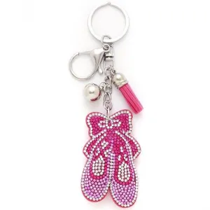 Dasha Designs 2821 Puffy Ballet Shoes Key Chain W/ Stones