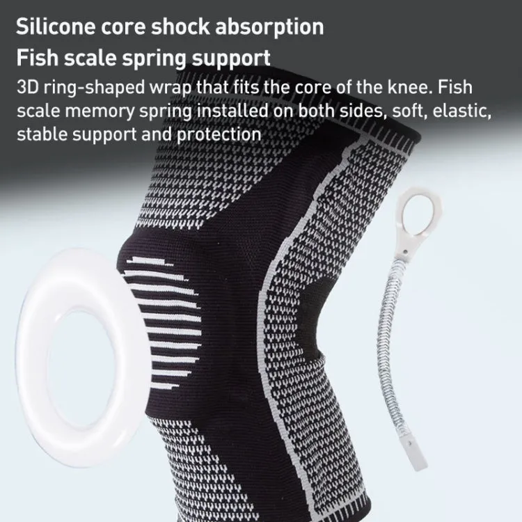 Dual Spring Support Silicone Sports Brace Fitness Protective Pads, Specification:S Size(Black Grey)