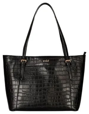 eske Jemma Genuine Leather Tote Bag for Women (Black)