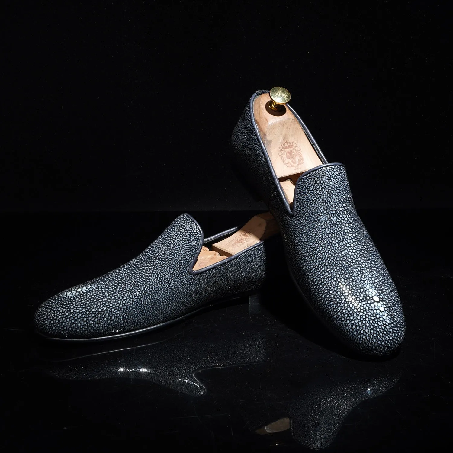 Exotic Slip-on Shoes in Stingray Fish Leather