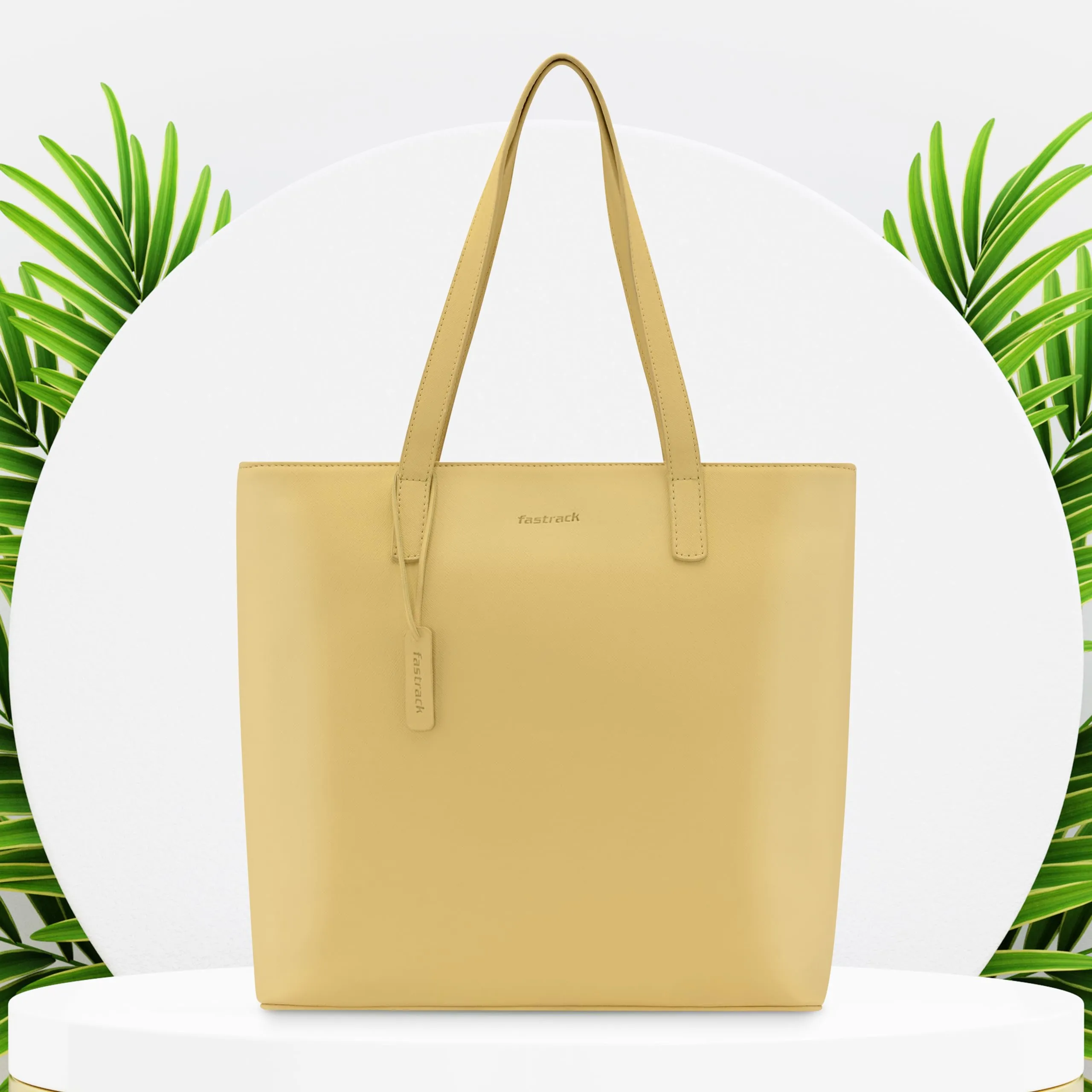 Fastrack Butter Yellow Work Tote Bag for Women