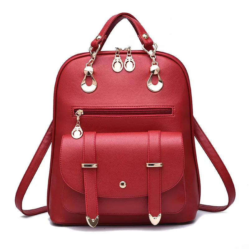 Female Bag Fashion PU Leather Dual-Use Backpack