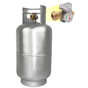 Flame King Lightweight 30lb Aluminum Propane Tank Cylinder Gauge and OPD Valve