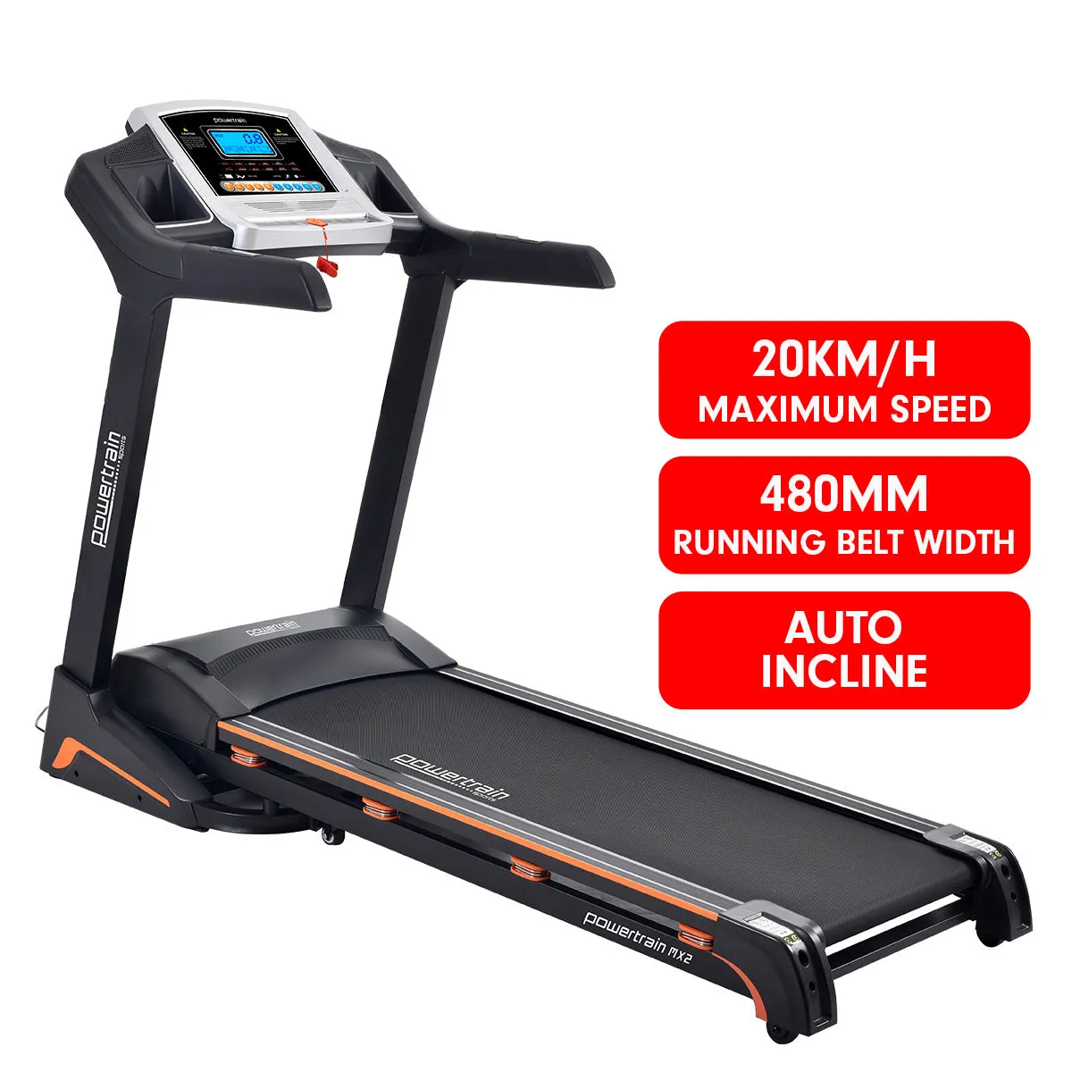 Foldable Treadmill 3.0 HP, Auto Incline 20km/h, LCD Display