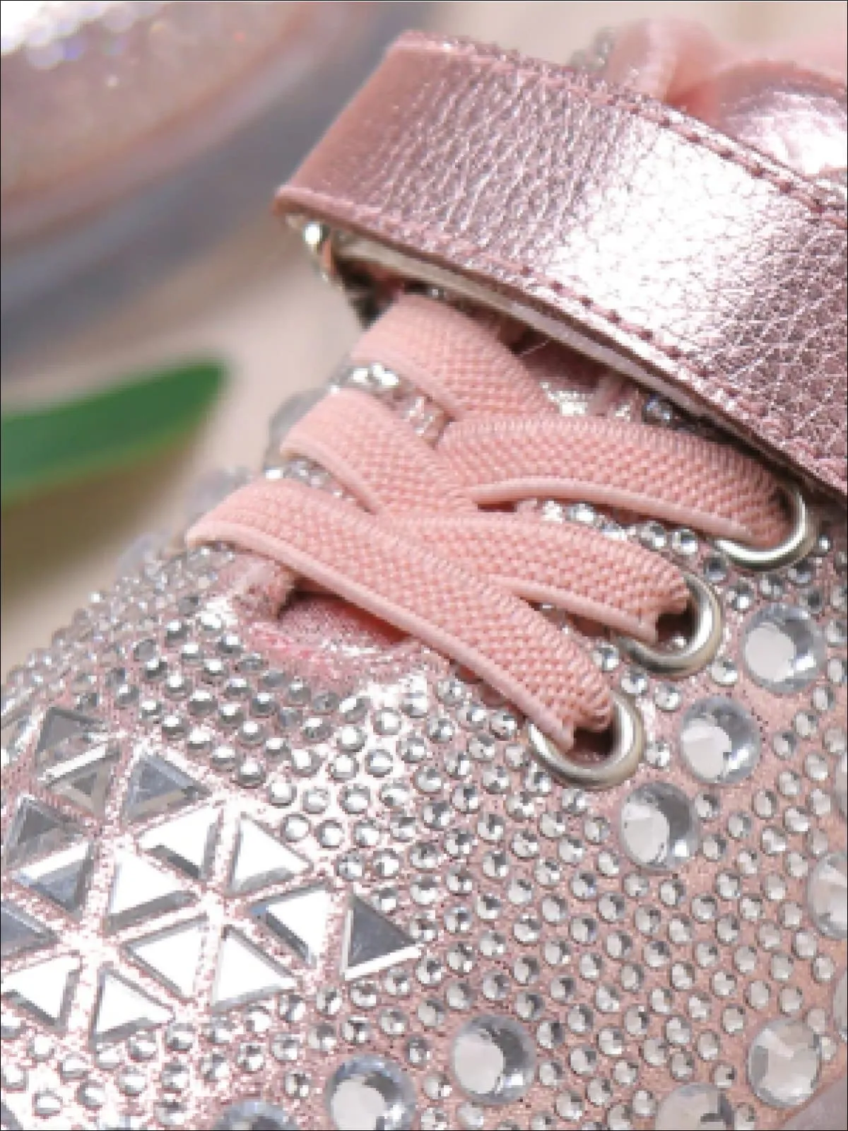 Girls Cinderella Rhinestone Adorned Sneakers with Velcro Strap By Liv and Mia