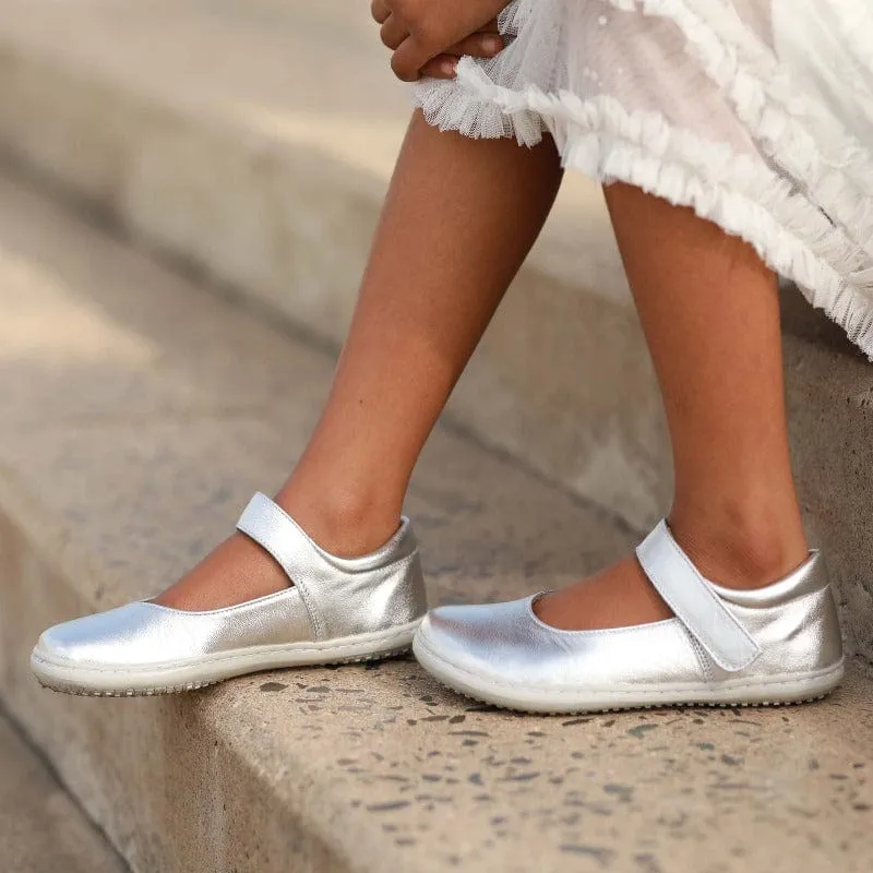 Girls High-Bar Shoes with Removable Footbed in Silver - 12624