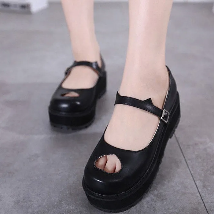 Heart Hollow Kitty Ear Shoes SD00991