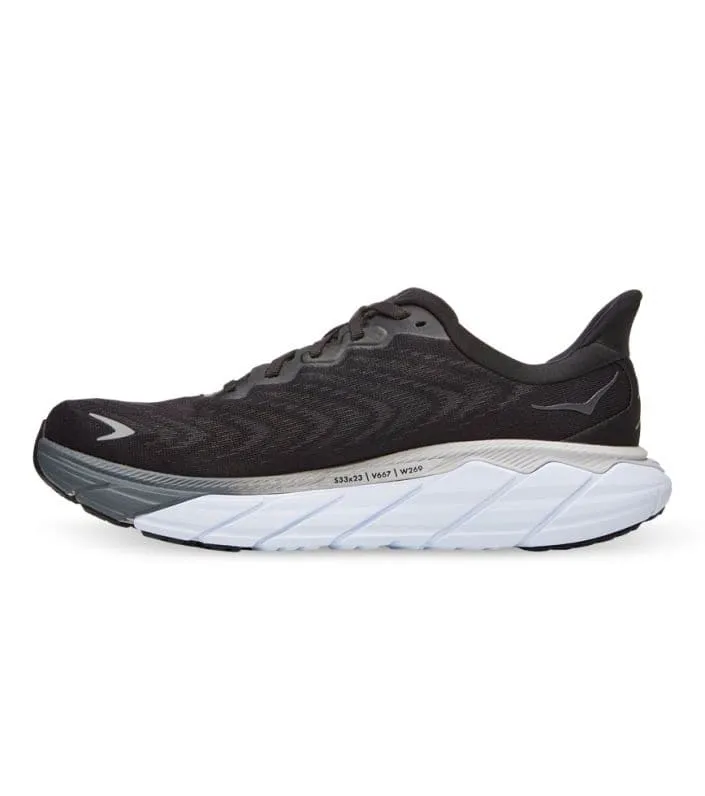 Hoka Mens Arahi 6 Running Shoe - Black/White