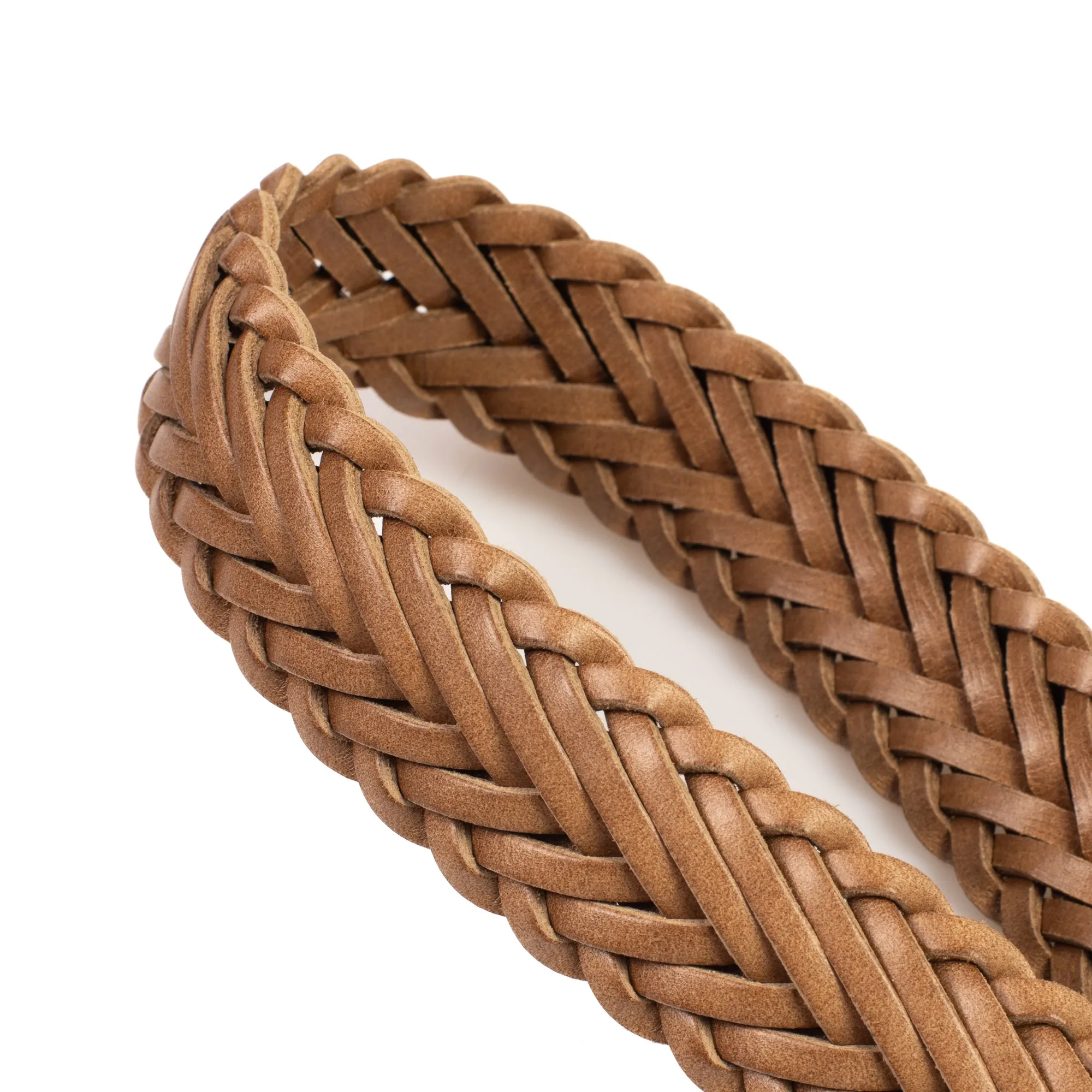 Horween Natural Chromexcel Leather Belt - Plaited