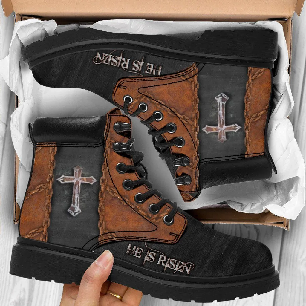 Jesus Brown Leather Boots - Christian Shoes For Men And Women