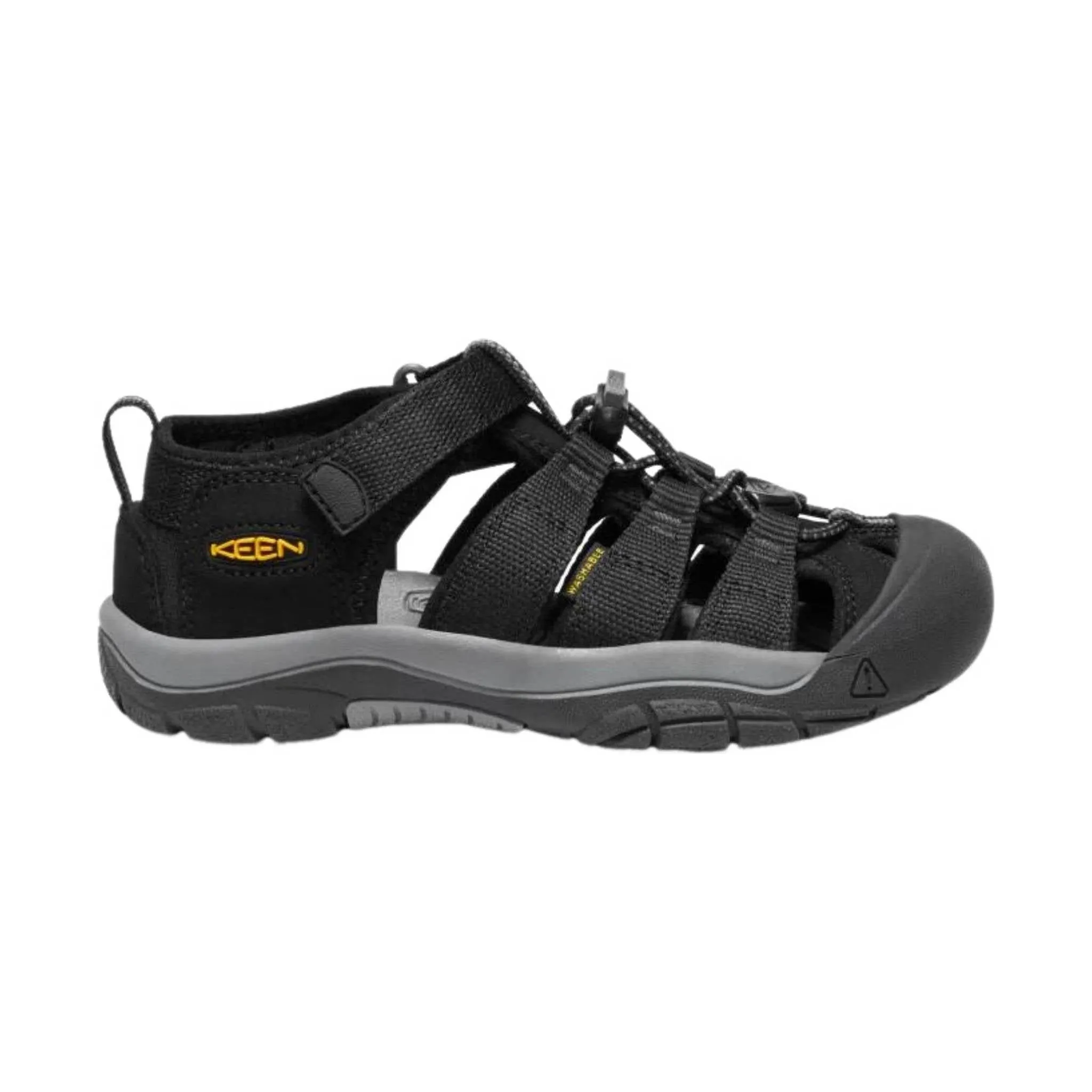 KEEN Big Kids' Newport H2 - Black/Keen Yellow