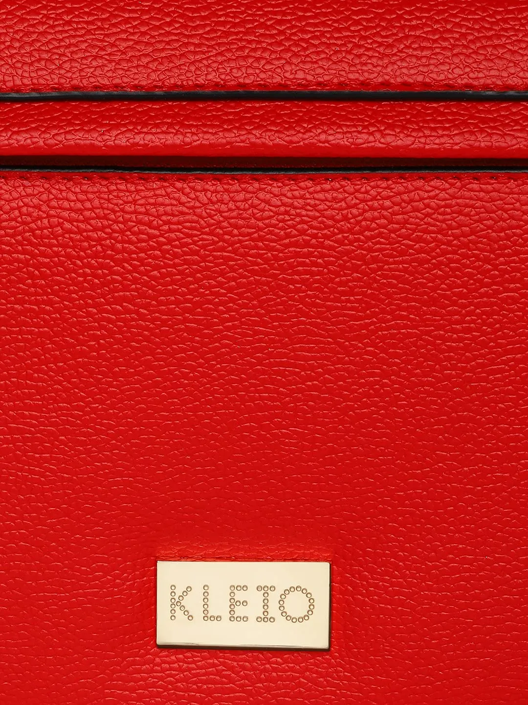 KLEIO PU Leather Half Moon Structured Crossbody Party Sling Bag for Women Girls (HO8049KL-RE)(RED)