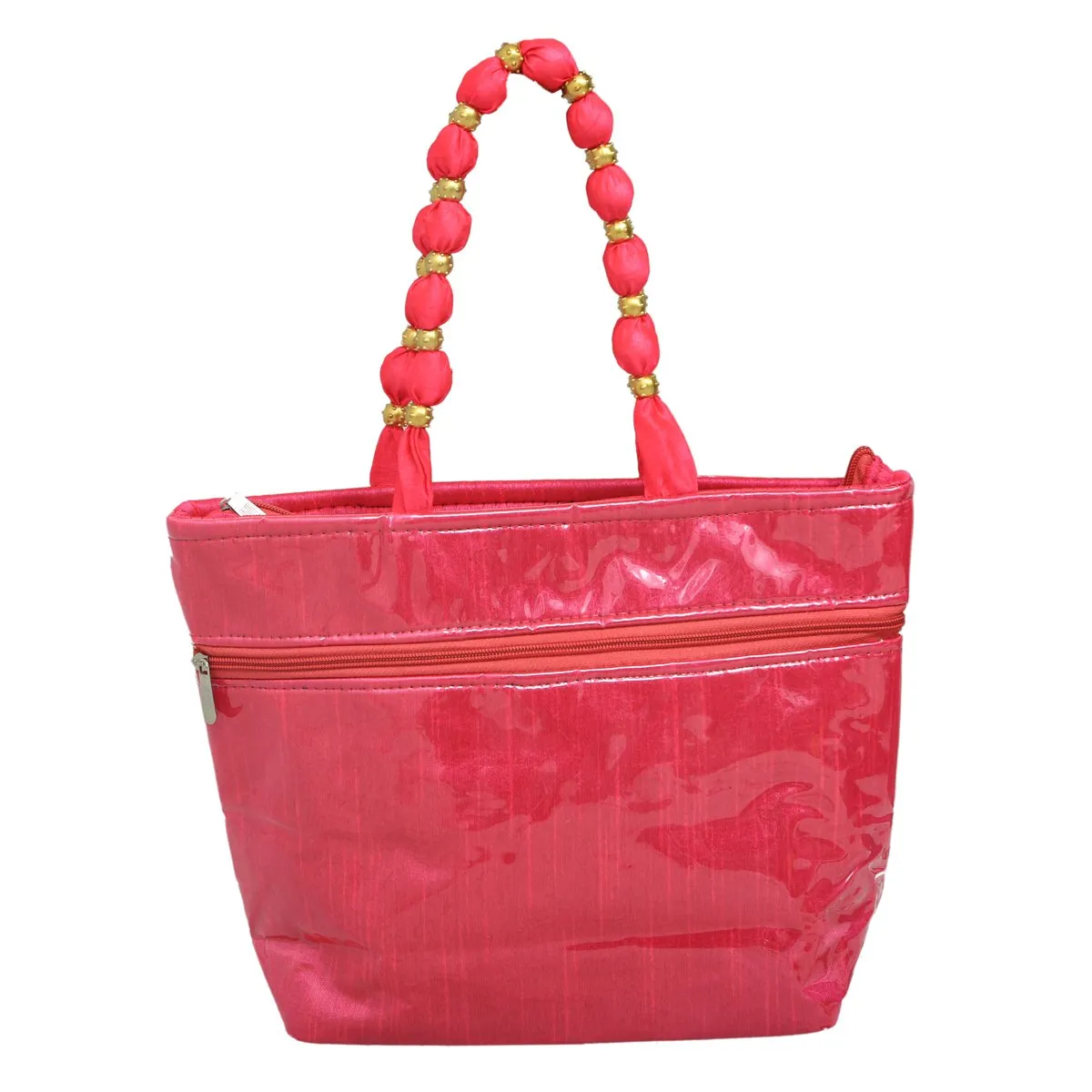 Kuber Industriestm Women Stylish Handbag Fully Laminated (Traditional Design), Pink (BG0123)