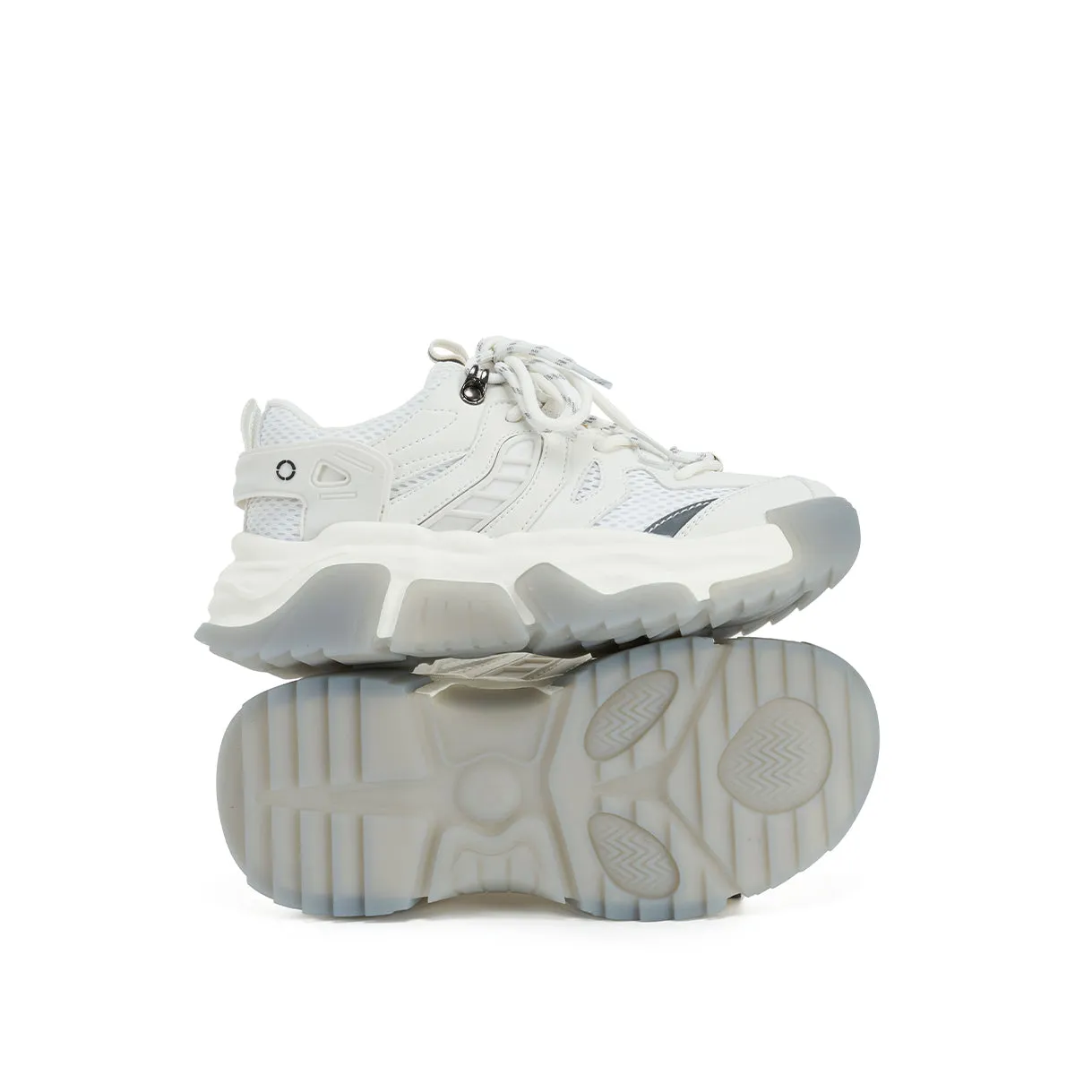 Lightweight Platform White Running Shoes