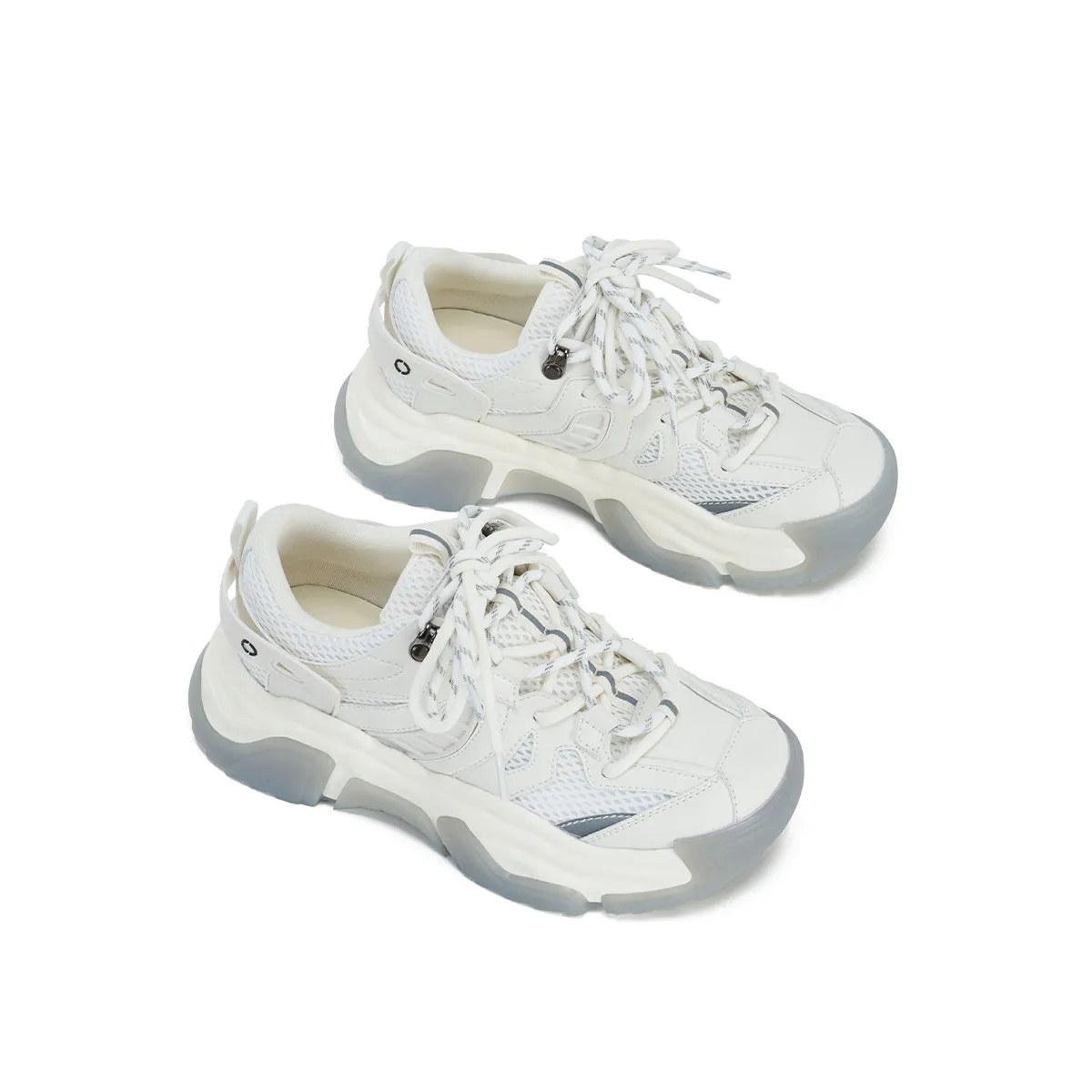 Lightweight Platform White Running Shoes