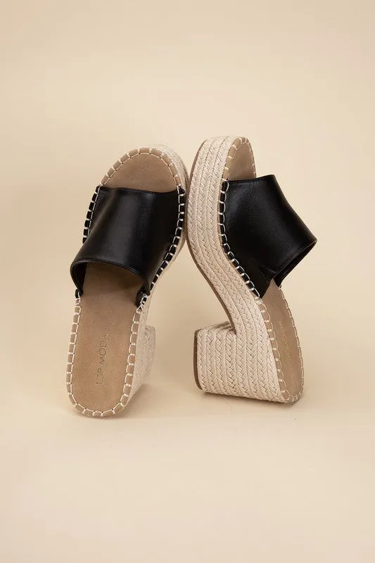 LOCK-1 Espadrille Mule Heels