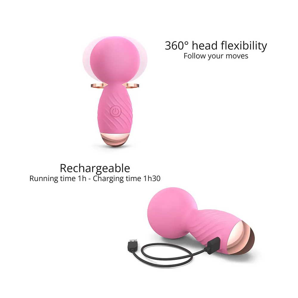 Love to Love Itsy Bitsy Rechargeable Silicone Mini Wand Vibrator Pink Passion