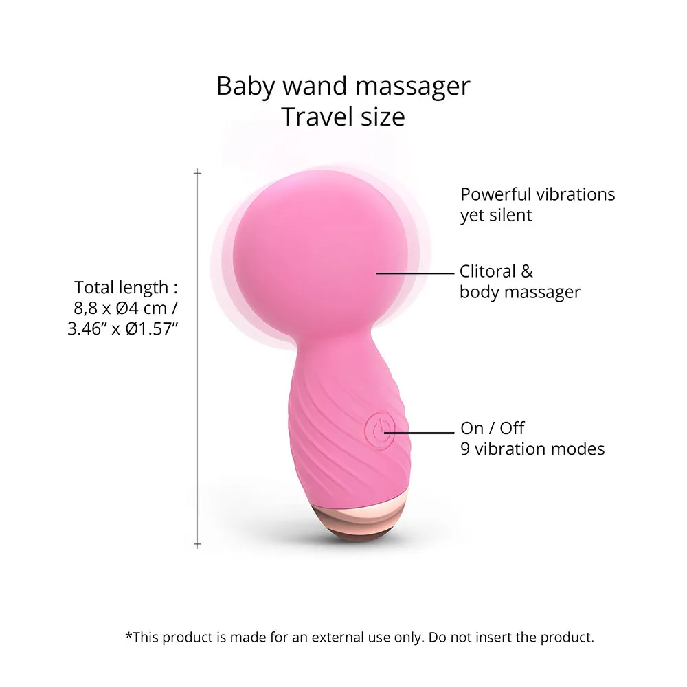 Love to Love Itsy Bitsy Rechargeable Silicone Mini Wand Vibrator Pink Passion