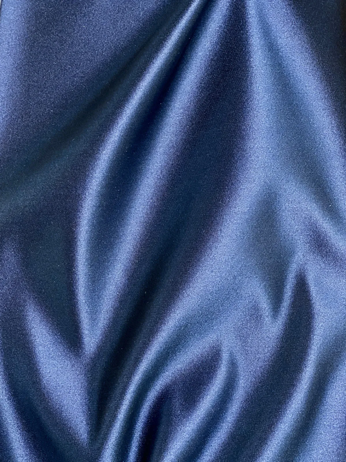 Medieval Blue Italian Satin Faille Fabric