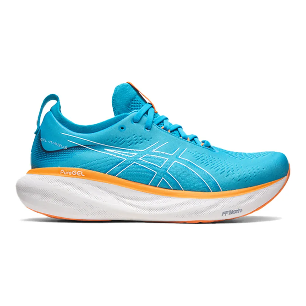 Men's Asics Gel-Nimbus 25, Island Blue/Sun Peach, 12 4E Extra Wide