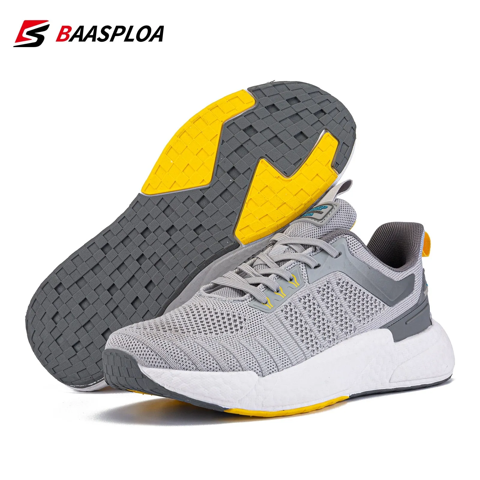 Men's Comfortable Knit Walking Shoes Breathable Fashion Sneaker Anti-Slip Shock-Absorbing Casual Sneakers Shoes