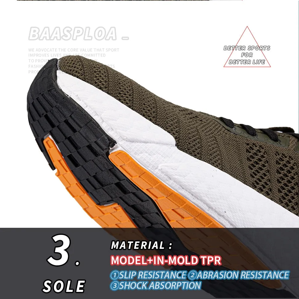 Men's Comfortable Knit Walking Shoes Breathable Fashion Sneaker Anti-Slip Shock-Absorbing Casual Sneakers Shoes