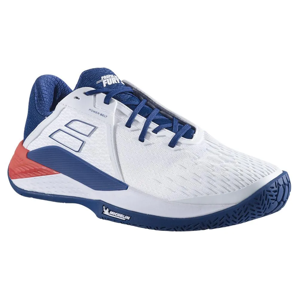 Men's Propulse Fury 3 All Court Tennis Shoes White and Estate Blue