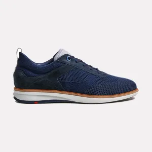 Merlin Lace Up Knit Sneaker / Dark Blue