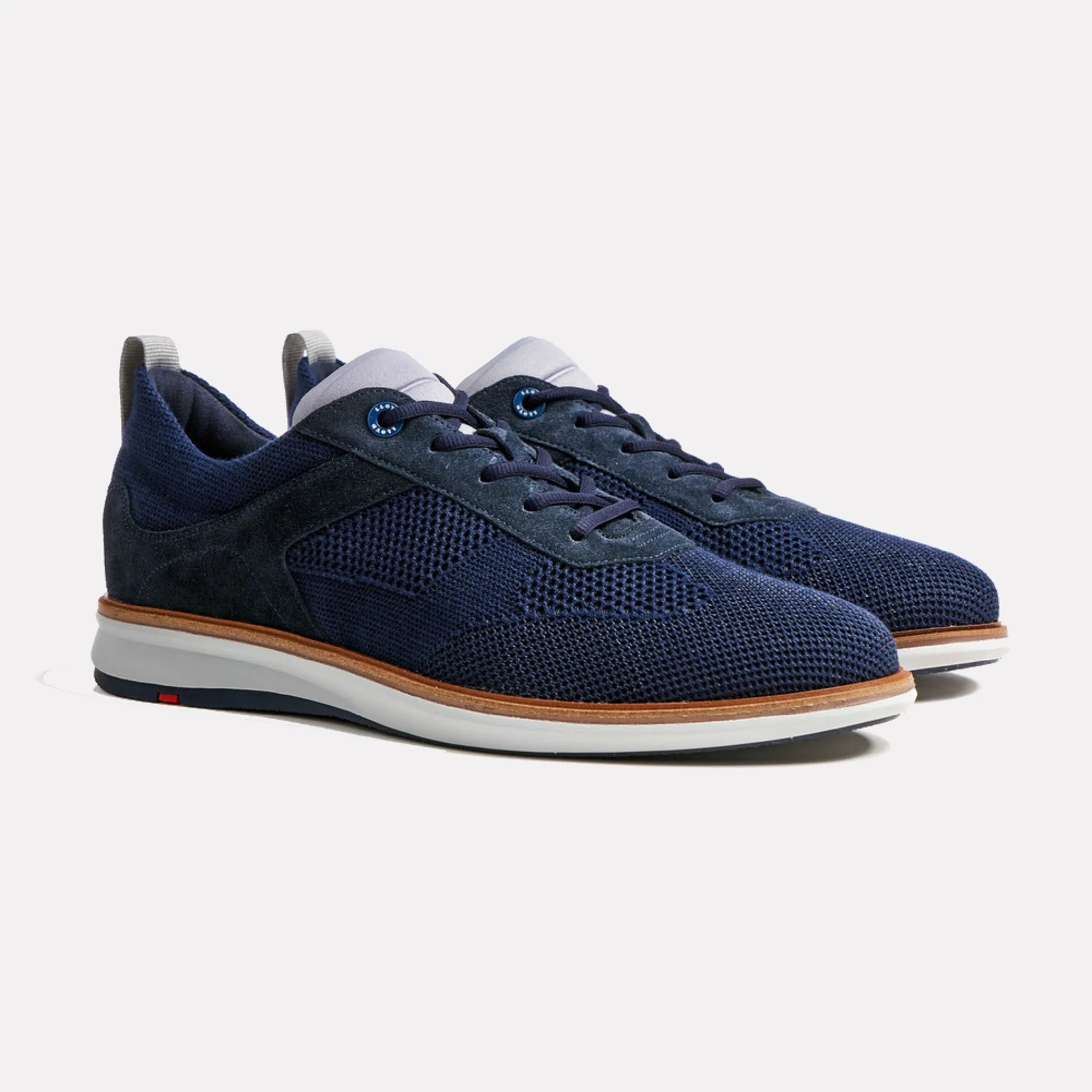 Merlin Lace Up Knit Sneaker / Dark Blue