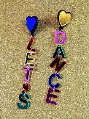 Mirror Acrylic “Let’s Dance” Drop Earrings