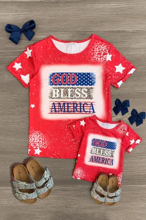 Mom & Me - "God Bless America" Red Top