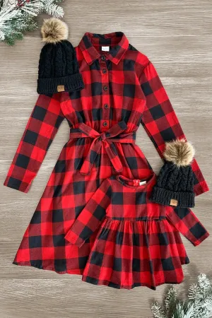 Mom & Me - Red & Black Plaid Dress