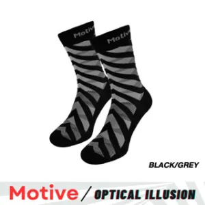 Motive Sock Sport Performance Illusion Crew - Black/Grey