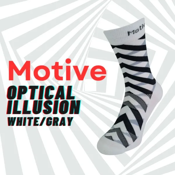 Motive Sock Sport Performance Illusion Crew - White/Grey