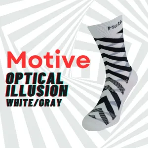 Motive Sock Sport Performance Illusion Crew - White/Grey