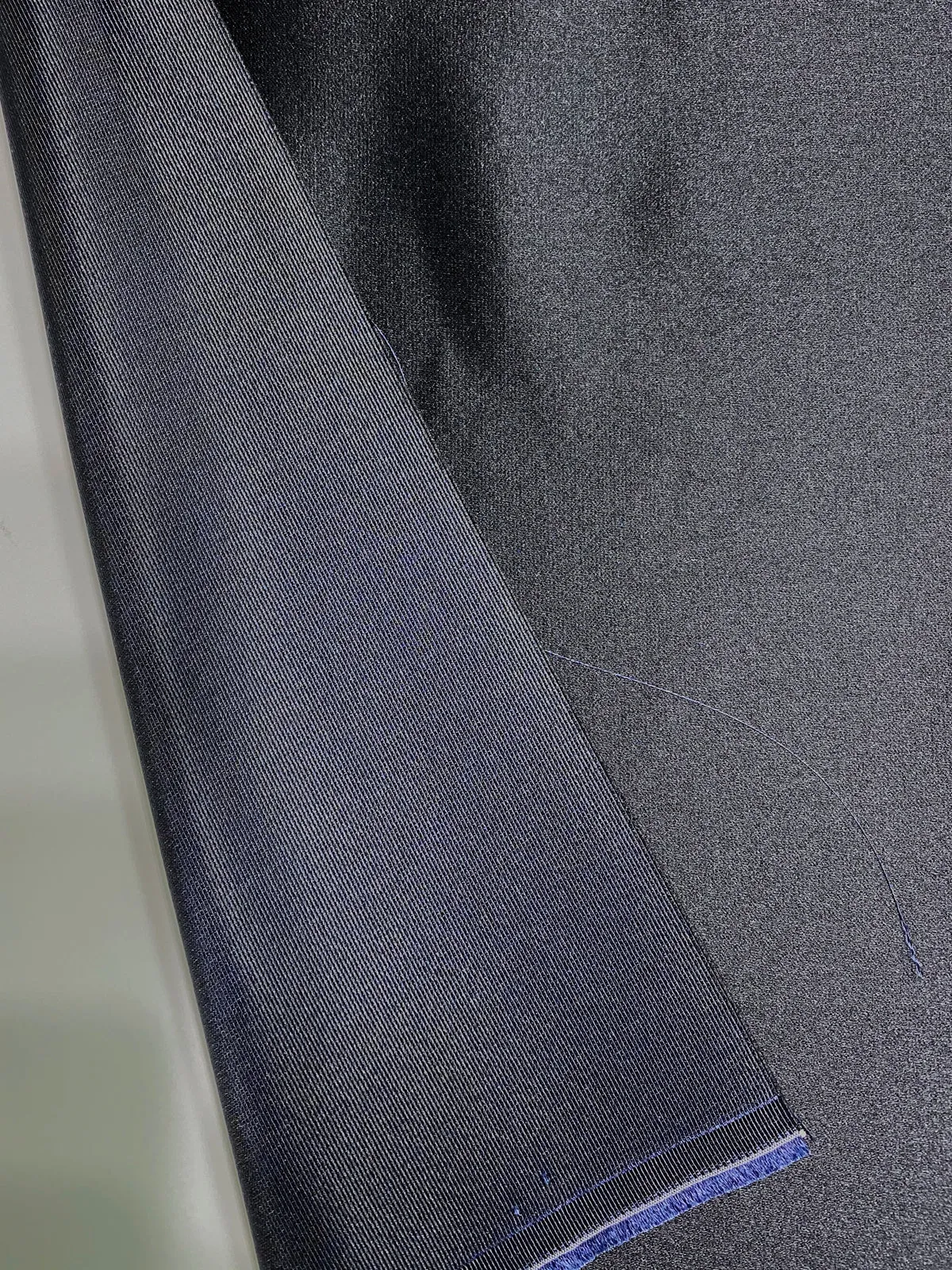 Navy Italian Satin Faille Fabric